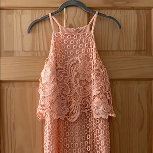 Coral lace dress